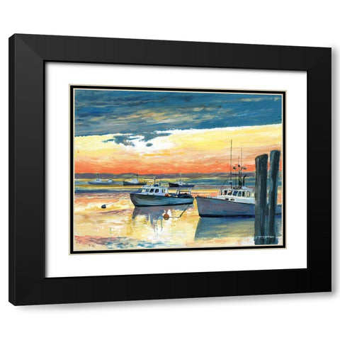 Fish Pier Channel Black Modern Wood Framed Art Print with Double Matting by Gorham, Gregory