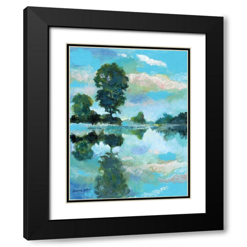 Lacamas Lake Black Modern Wood Framed Art Print with Double Matting by Gorham, Gregory
