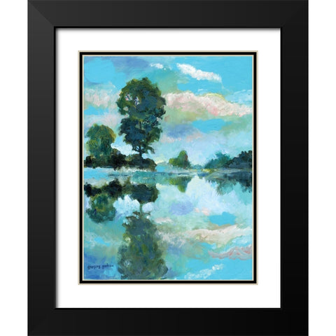 Lacamas Lake Black Modern Wood Framed Art Print with Double Matting by Gorham, Gregory