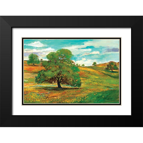 Wild Poppy Landscape I Black Modern Wood Framed Art Print with Double Matting by Gorham, Gregory
