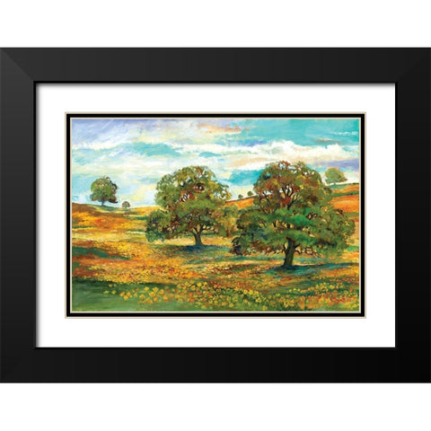 Wild Poppy Landscape II Black Modern Wood Framed Art Print with Double Matting by Gorham, Gregory