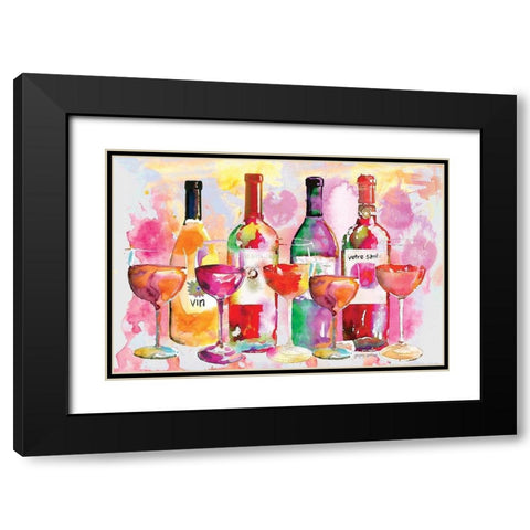Nouveau Wines IV Black Modern Wood Framed Art Print with Double Matting by Gorham, Gregory