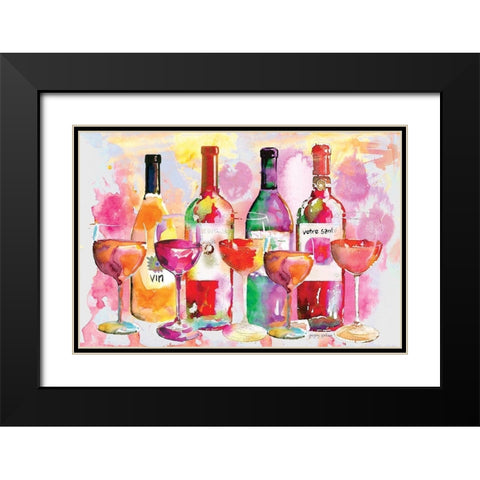 Nouveau Wines IV Black Modern Wood Framed Art Print with Double Matting by Gorham, Gregory