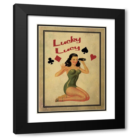 Lucky Lucy Black Modern Wood Framed Art Print with Double Matting by Giacopelli, Jason