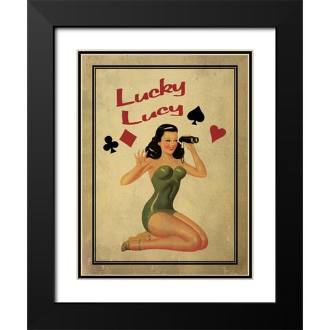 Lucky Lucy Black Modern Wood Framed Art Print with Double Matting by Giacopelli, Jason