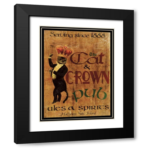 Cat and Crown Pub Black Modern Wood Framed Art Print with Double Matting by Giacopelli, Jason
