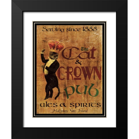 Cat and Crown Pub Black Modern Wood Framed Art Print with Double Matting by Giacopelli, Jason