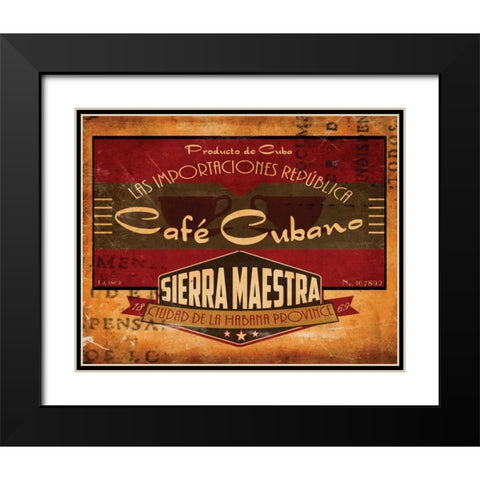 Cafe Cubano Black Modern Wood Framed Art Print with Double Matting by Giacopelli, Jason