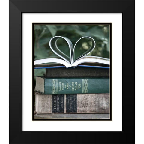 Love Books I Black Modern Wood Framed Art Print with Double Matting by Guinn, Katie