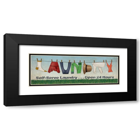 Laundry Black Modern Wood Framed Art Print with Double Matting by Harbick, N