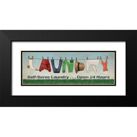 Laundry Black Modern Wood Framed Art Print with Double Matting by Harbick, N