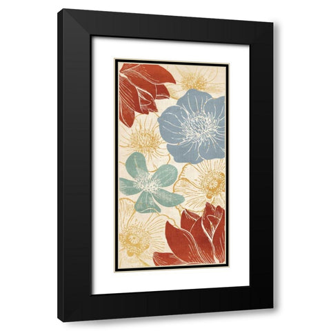 Vintage Flowers I Black Modern Wood Framed Art Print with Double Matting by Harbick, N