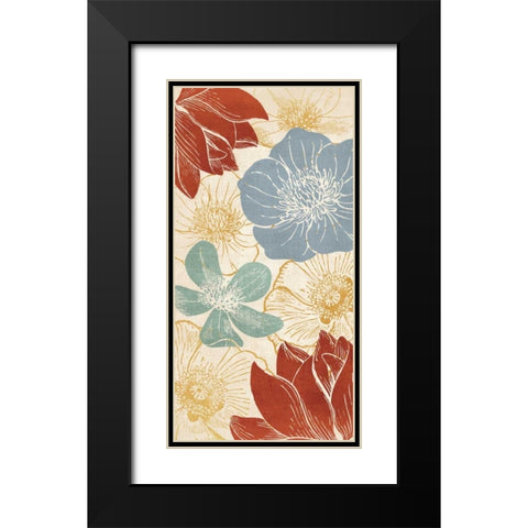 Vintage Flowers I Black Modern Wood Framed Art Print with Double Matting by Harbick, N