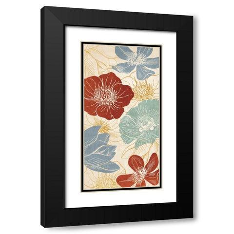 Vintage Flowers II Black Modern Wood Framed Art Print with Double Matting by Harbick, N