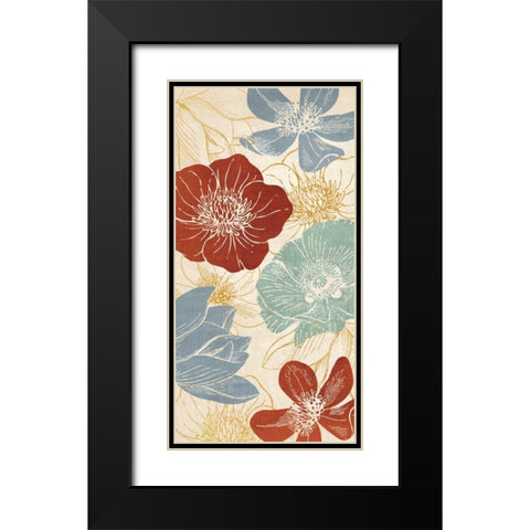 Vintage Flowers II Black Modern Wood Framed Art Print with Double Matting by Harbick, N