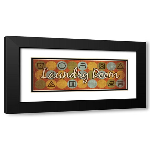 Laundry Symbols Panel I Black Modern Wood Framed Art Print with Double Matting by Harbick, N