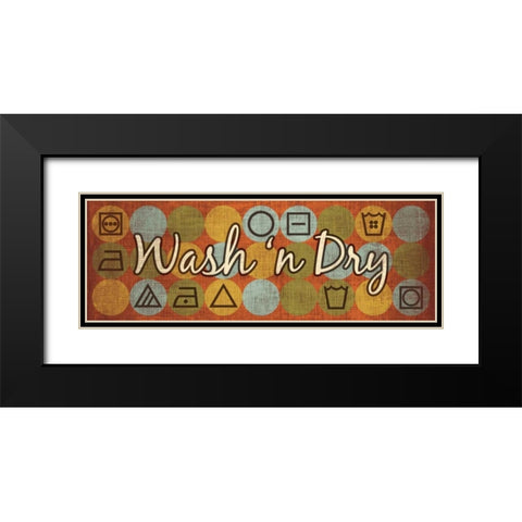 Laundry Symbols Panel II Black Modern Wood Framed Art Print with Double Matting by Harbick, N