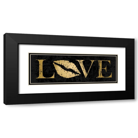 Gold Love Black Modern Wood Framed Art Print with Double Matting by Harbick, N.