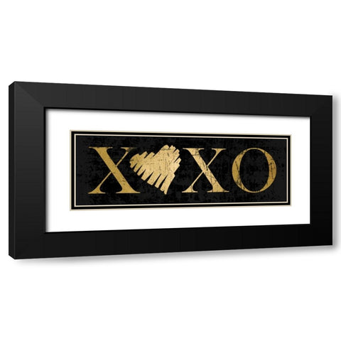 Gold XOXO Black Modern Wood Framed Art Print with Double Matting by Harbick, N.