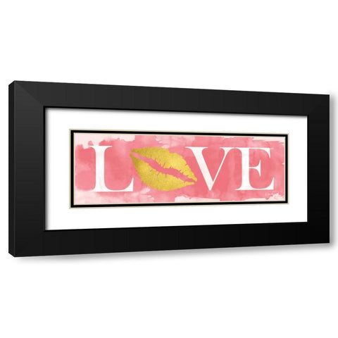 Pink Love Black Modern Wood Framed Art Print with Double Matting by Harbick, N.