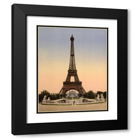 Vintage Paris IX Black Modern Wood Framed Art Print with Double Matting by Harbick, N.