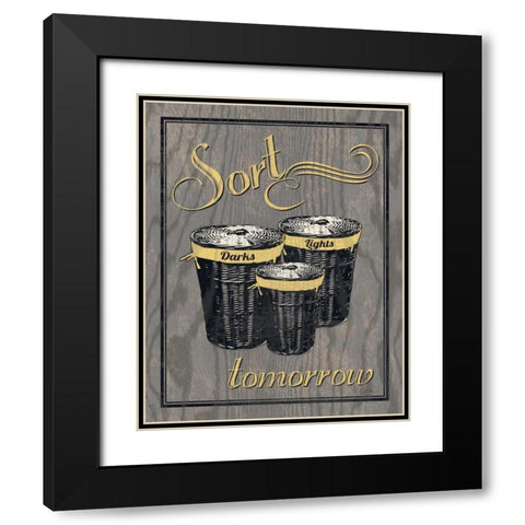 Sort - Gray Black Modern Wood Framed Art Print with Double Matting by Harbick, N.