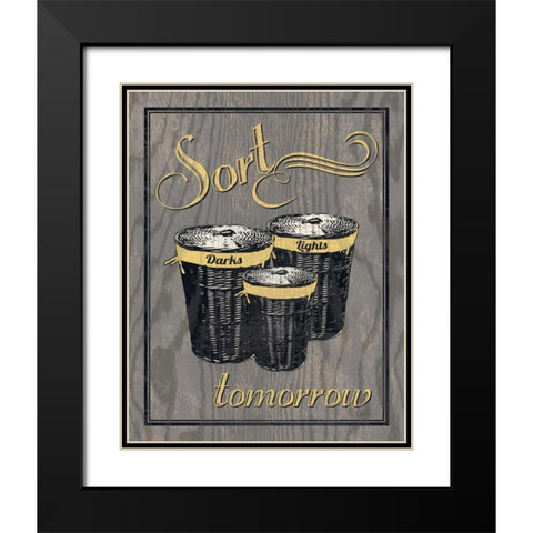 Sort - Gray Black Modern Wood Framed Art Print with Double Matting by Harbick, N.