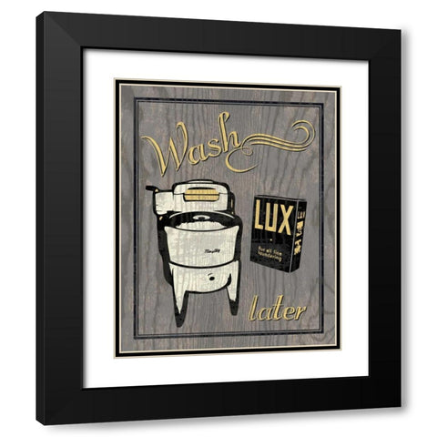 Wash - Gray Black Modern Wood Framed Art Print with Double Matting by Harbick, N.