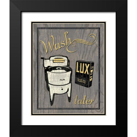 Wash - Gray Black Modern Wood Framed Art Print with Double Matting by Harbick, N.