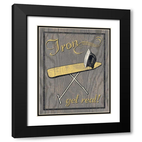 Iron - Gray Black Modern Wood Framed Art Print with Double Matting by Harbick, N.