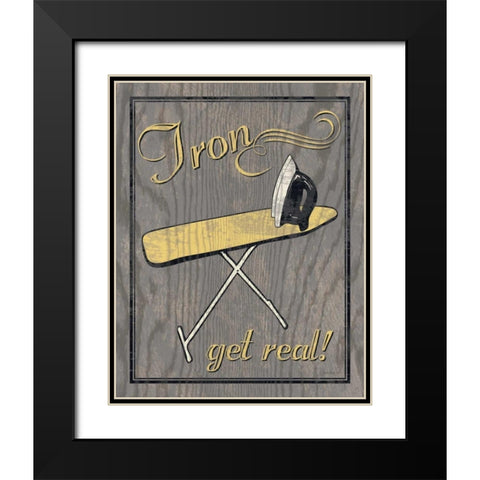 Iron - Gray Black Modern Wood Framed Art Print with Double Matting by Harbick, N.