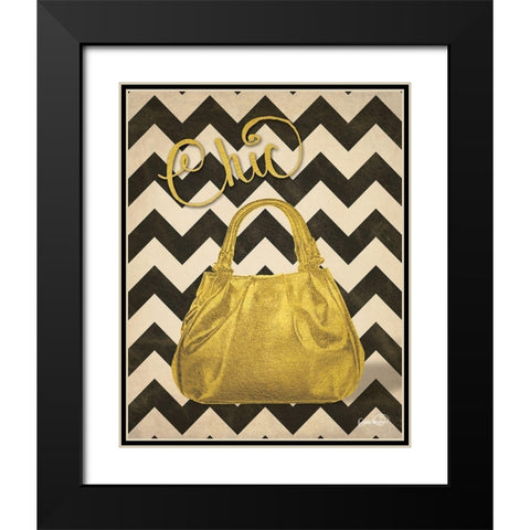 Gold Purse Chic Black Modern Wood Framed Art Print with Double Matting by Harbick, N.