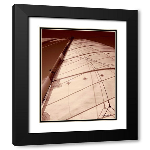 Windward Sail I Black Modern Wood Framed Art Print with Double Matting by Hausenflock, Alan