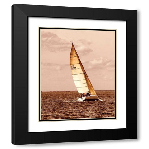 Weekend Sail II Black Modern Wood Framed Art Print with Double Matting by Hausenflock, Alan