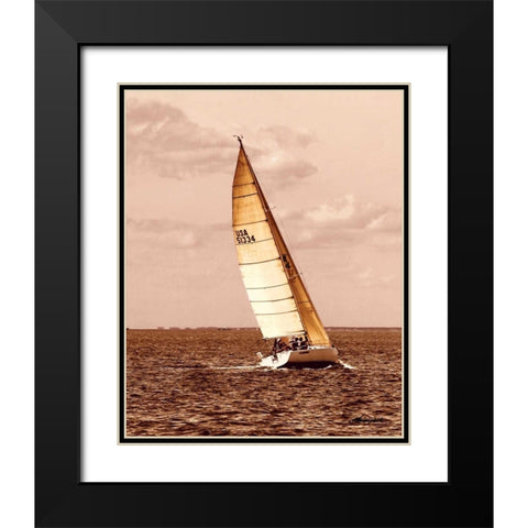 Weekend Sail II Black Modern Wood Framed Art Print with Double Matting by Hausenflock, Alan