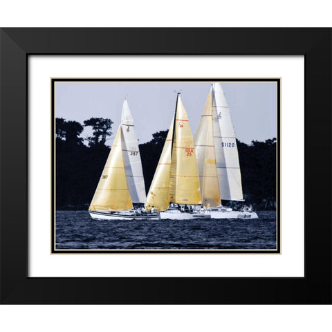 Race at Annapolis I Black Modern Wood Framed Art Print with Double Matting by Hausenflock, Alan
