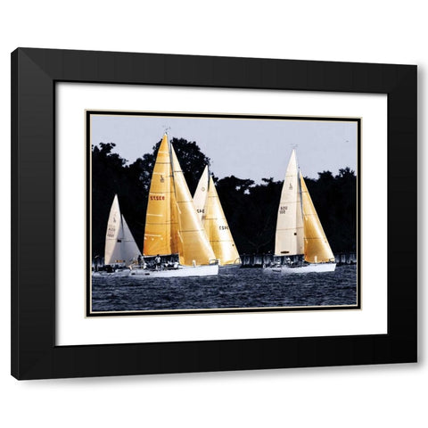 Race at Annapolis II Black Modern Wood Framed Art Print with Double Matting by Hausenflock, Alan