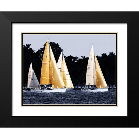 Race at Annapolis II Black Modern Wood Framed Art Print with Double Matting by Hausenflock, Alan