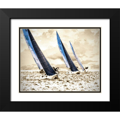 Racing Waters II Black Modern Wood Framed Art Print with Double Matting by Hausenflock, Alan