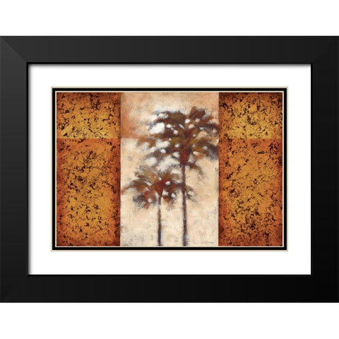 Sunset Palms II Black Modern Wood Framed Art Print with Double Matting by Lee, Scott