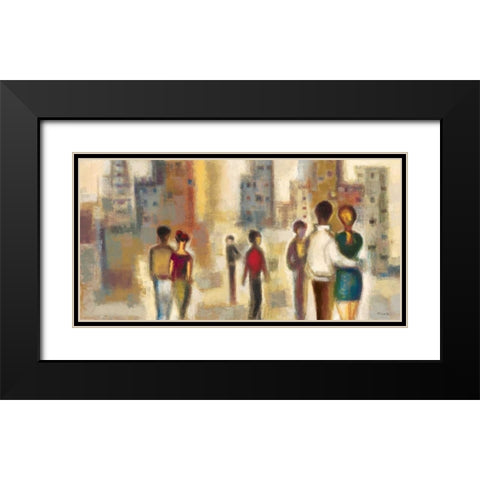 Metropolis III Black Modern Wood Framed Art Print with Double Matting by Lentz, Michael