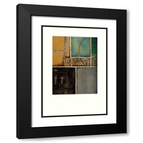 Circuitry I Black Modern Wood Framed Art Print with Double Matting by Lentz, Michael