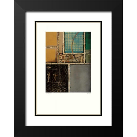 Circuitry I Black Modern Wood Framed Art Print with Double Matting by Lentz, Michael