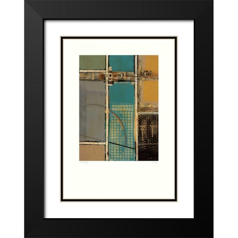 Circuitry II Black Modern Wood Framed Art Print with Double Matting by Lentz, Michael