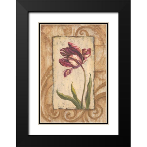 Classic Tulip II Black Modern Wood Framed Art Print with Double Matting by Jeffrey, Jillian