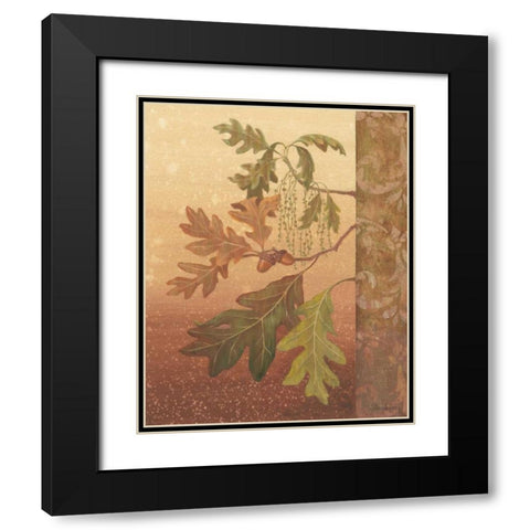Oak Leaves Black Modern Wood Framed Art Print with Double Matting by Jeffrey, Jillian