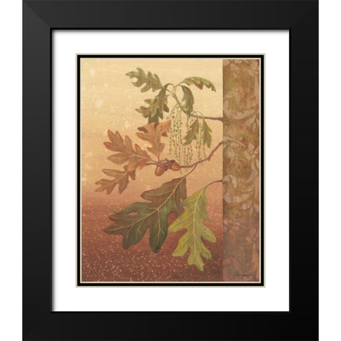 Oak Leaves Black Modern Wood Framed Art Print with Double Matting by Jeffrey, Jillian