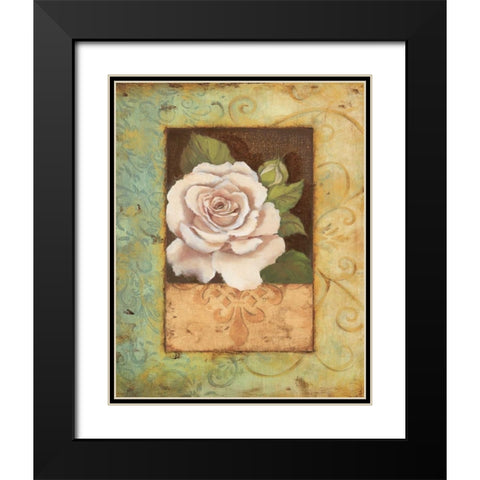 Antique Rose I Black Modern Wood Framed Art Print with Double Matting by Jeffrey, Jillian