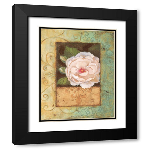 Antique Rose II Black Modern Wood Framed Art Print with Double Matting by Jeffrey, Jillian