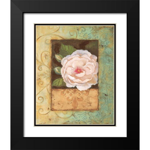 Antique Rose II Black Modern Wood Framed Art Print with Double Matting by Jeffrey, Jillian
